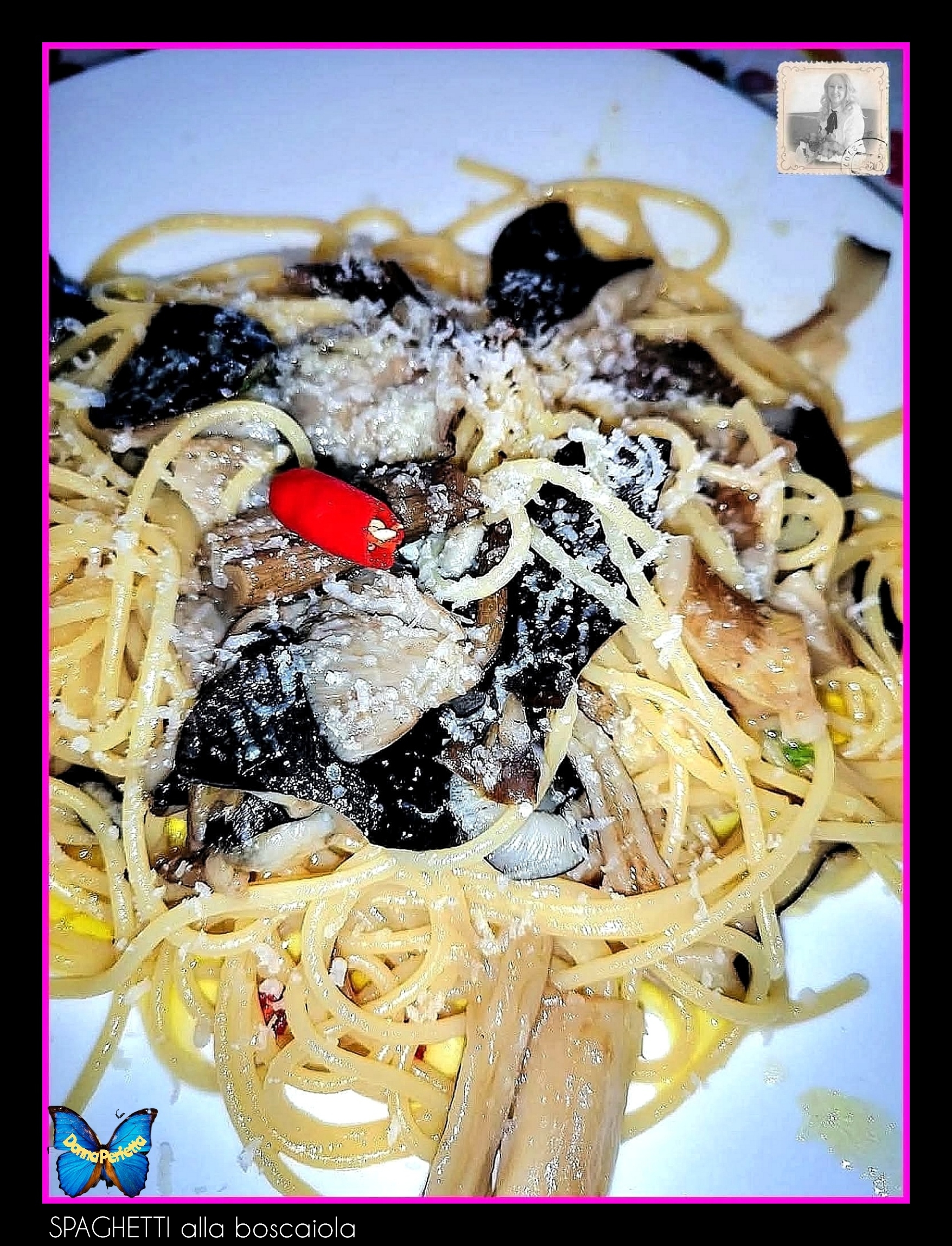 SPAGHETTI alla boscaiola. 