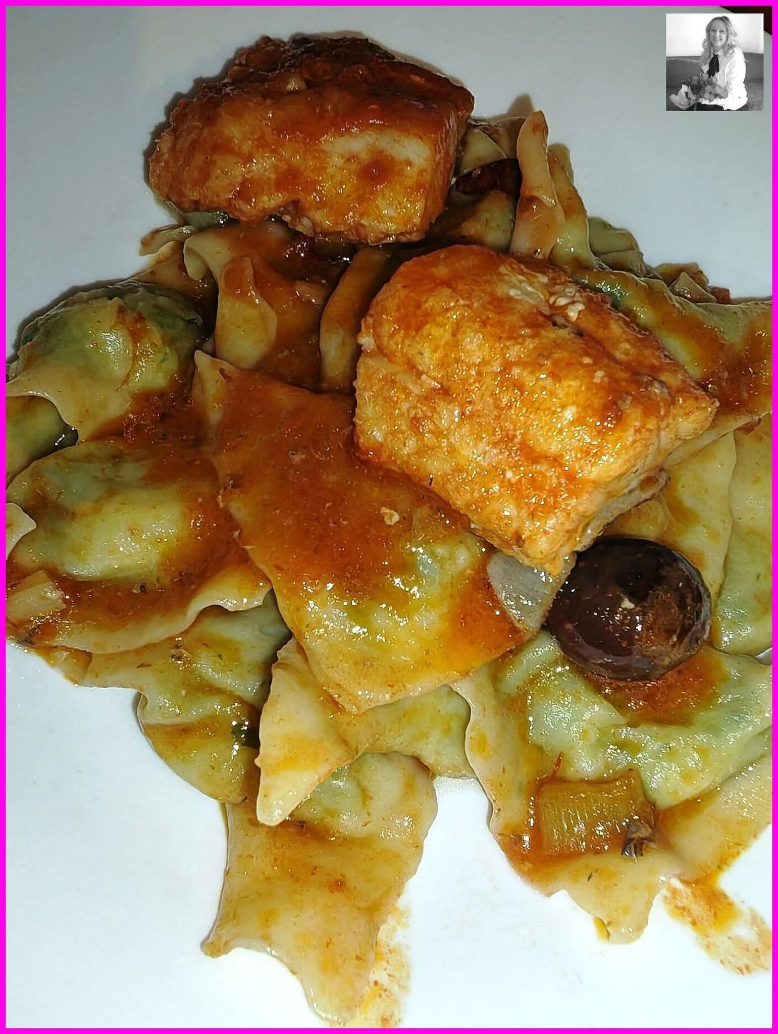 Mezzelune alle rape, con baccalà. 