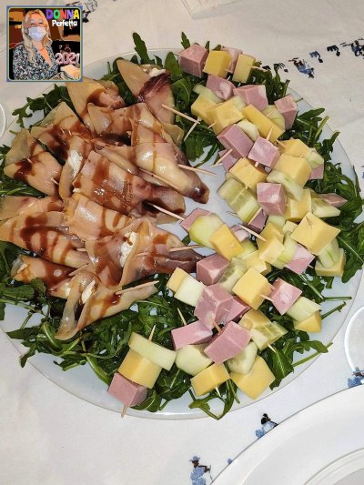 PESCE SPADA AFFUMMICATO E SPIEDINI DI MORTADELLA 