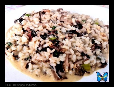 RISOTTO radicchio e funghi. 