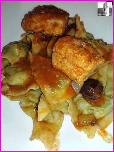 Mezzelune alle rape, con baccalà. 